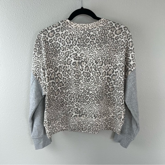 Rails Alice Mixed Grey Cheetah Print Cotton Blend Crewneck Sweatshirt Pullover - Picture 12 of 14